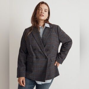 The Plus Rosedale Blazer in Plaid